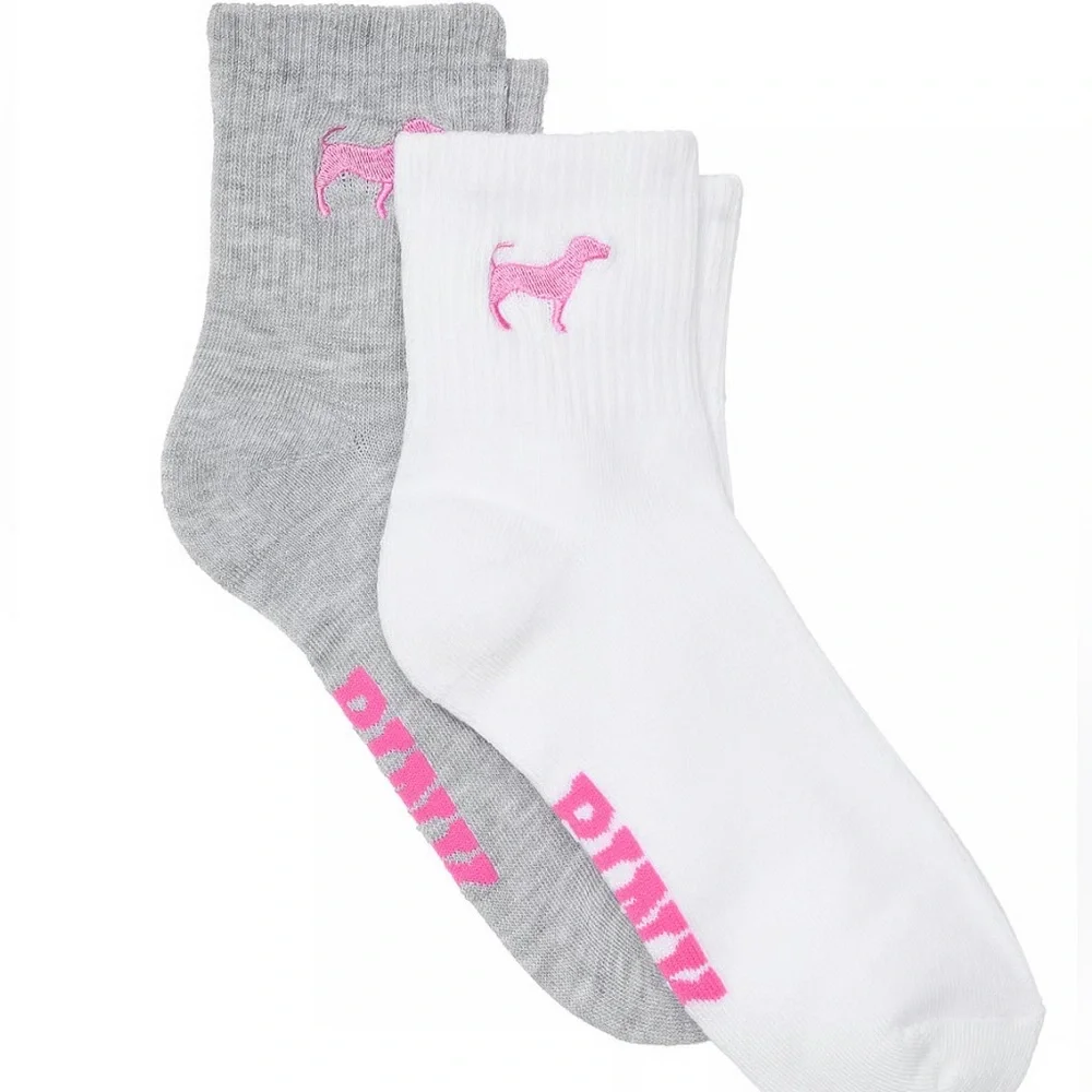 VICTORIA’S SECRET PINK 2 PACK QUARTER SOCKS